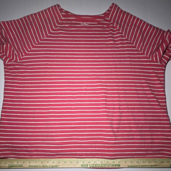 L.L. Bean Womens Red and Gray Striped Long Sleeve Pullover Size 3X Regular - Picture 6 of 11